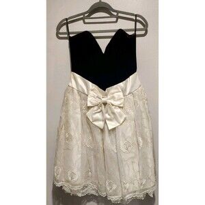 Vintage Scott McClintock Strapless Velvet Corset Lace & Sequin Mini Dress Sz 14